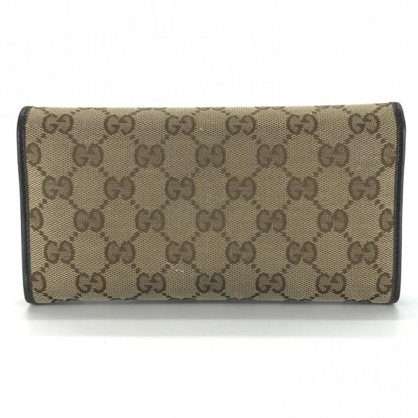 1240001030550 3 Gucci GG Canvas Long Wallet Bifold Beige Brown