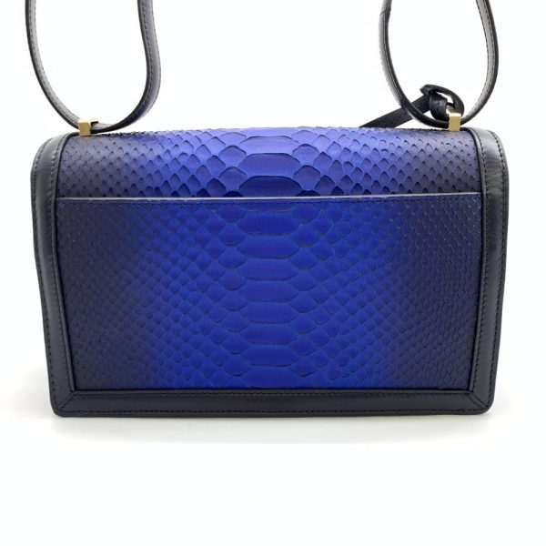 1240001030850 4 Loewe Barcelona Shoulder Bag Python Mini Leather Navy Blue