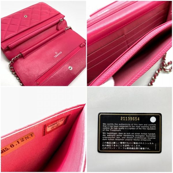 1240001031362 10 Chanel Matelasse Chain Wallet Lambskin Shoulder Crossbody Leather Pink