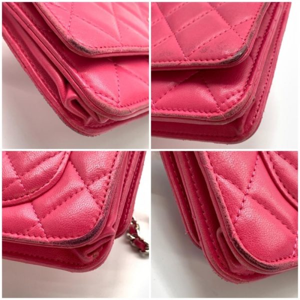 1240001031362 6 Chanel Matelasse Chain Wallet Lambskin Shoulder Crossbody Leather Pink