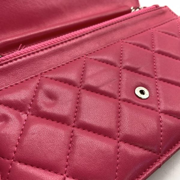 1240001031362 8 Chanel Matelasse Chain Wallet Lambskin Shoulder Crossbody Leather Pink