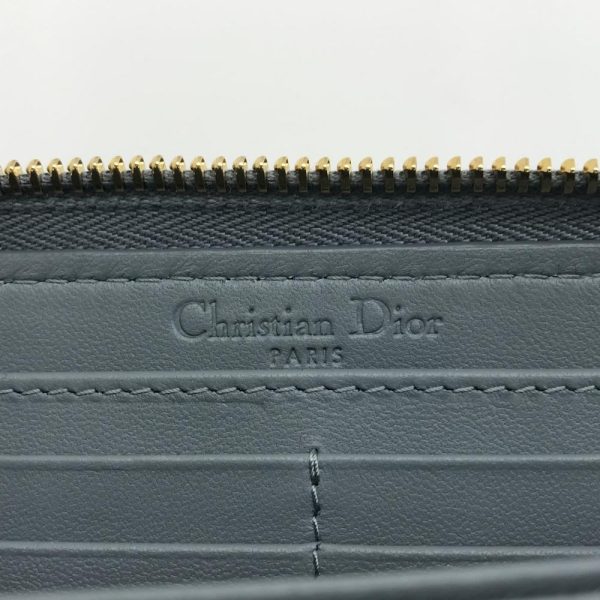 1240001031754 8 Dior Lady Dior Voyage Wallet Round Long Cannage Lambskin Blue