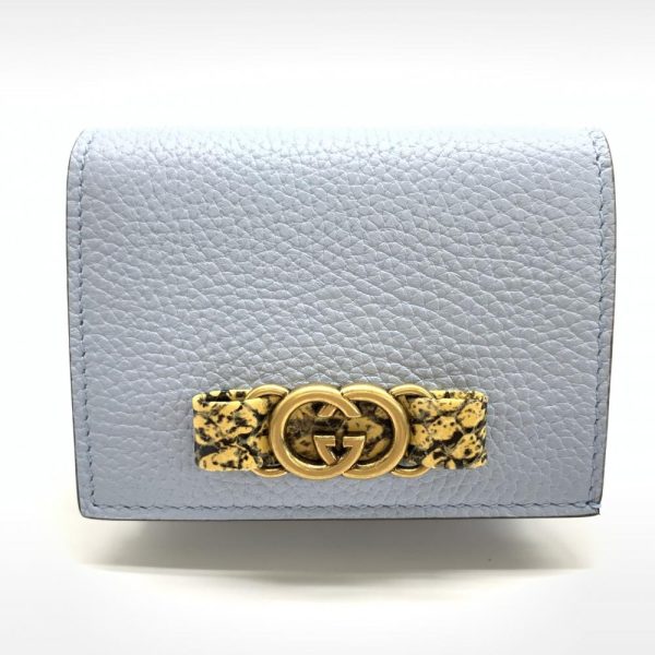 1240001033146 1 Gucci Interlocking G Python Bifold Wallet Light Blue