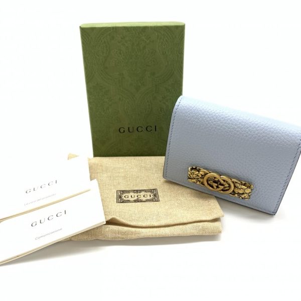 1240001033146 10 Gucci Interlocking G Python Bifold Wallet Light Blue