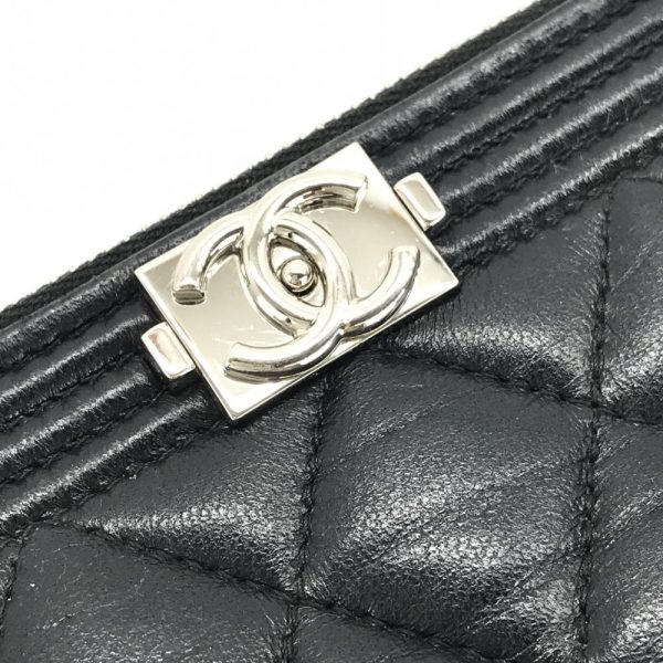 1240001033852 6 Chanel Boy Chain Wallet Lambskin Black