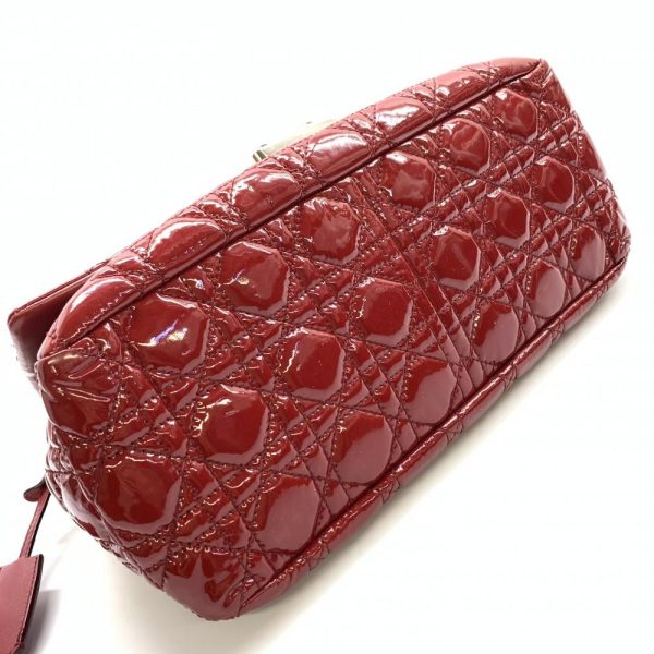 1240001034035 5 Dior New Rock Cannage Handbag Chain Shoulder Enamel Red