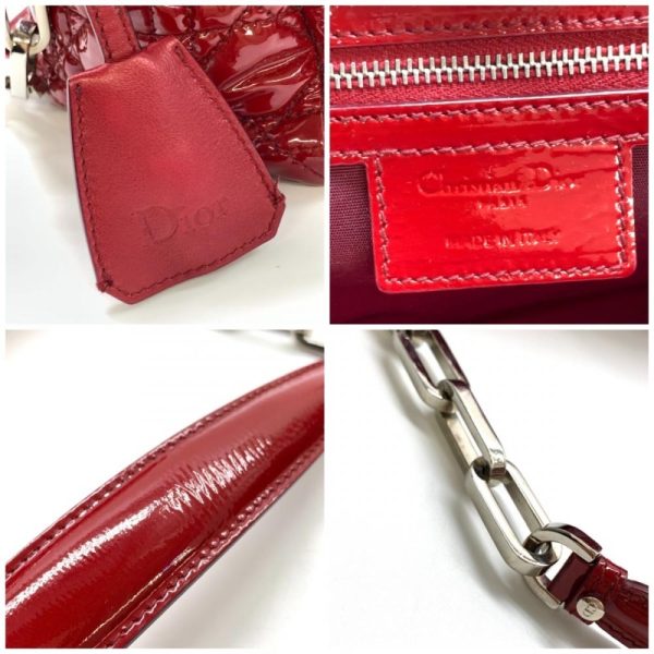 1240001034035 8 Dior New Rock Cannage Handbag Chain Shoulder Enamel Red