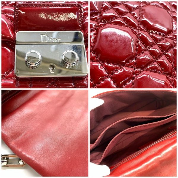 1240001034035 9 Dior New Rock Cannage Handbag Chain Shoulder Enamel Red