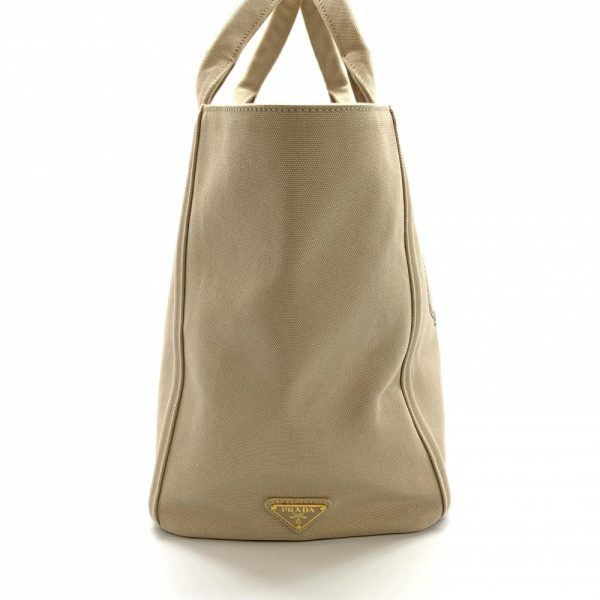 1240001034274 3 Prada Tote Bag Handbag Cotton Canvas Beige