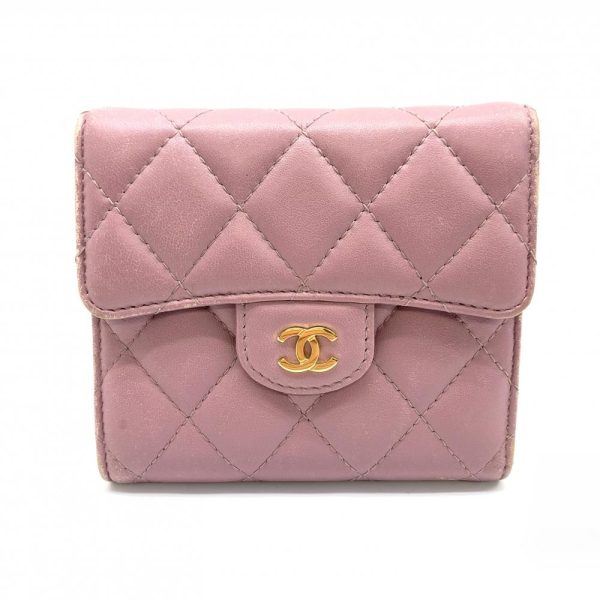 1240001035373 1 Chanel Classic Small Flap Wallet Matelasse Lambskin Leather Pink