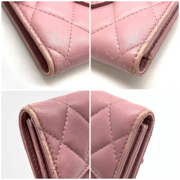 1240001035373 5 Chanel Classic Small Flap Wallet Matelasse Lambskin Leather Pink