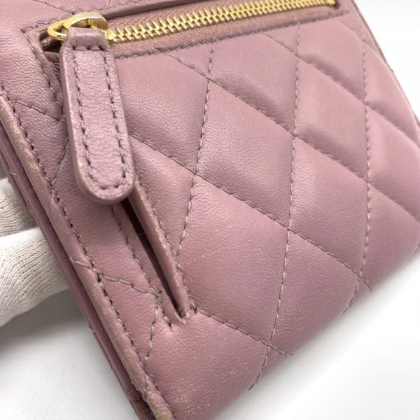 1240001035373 6 Chanel Classic Small Flap Wallet Matelasse Lambskin Leather Pink