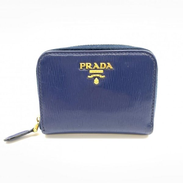 1240001035389 1 Prada Saffiano Coin Case Wallet Compact Blue