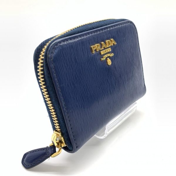 1240001035389 2 Prada Saffiano Coin Case Wallet Compact Blue