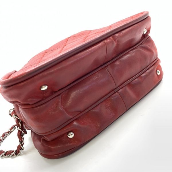 1240001035559 5 Chanel 2Way Chain Crossbody Shoulder Lambskin Quilted Leather Red