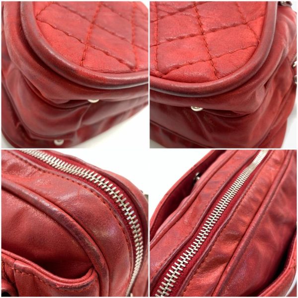 1240001035559 6 Chanel 2Way Chain Crossbody Shoulder Lambskin Quilted Leather Red