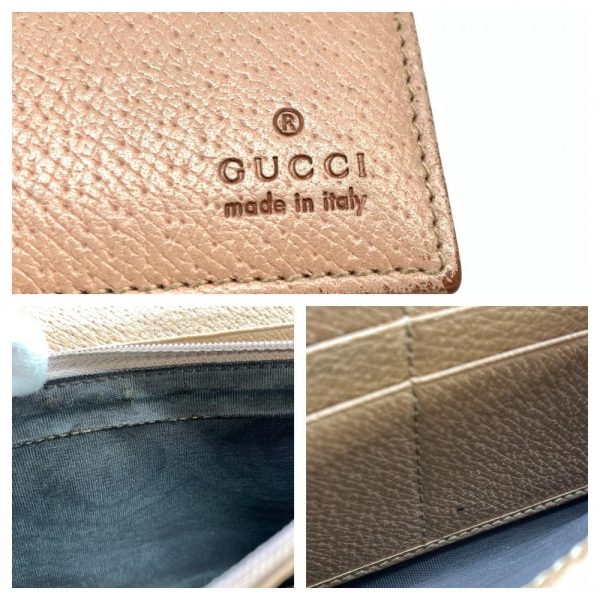 1240001035581 10 Gucci GG Canvas Long Wallet Bifold Canvas Leather Pink Beige