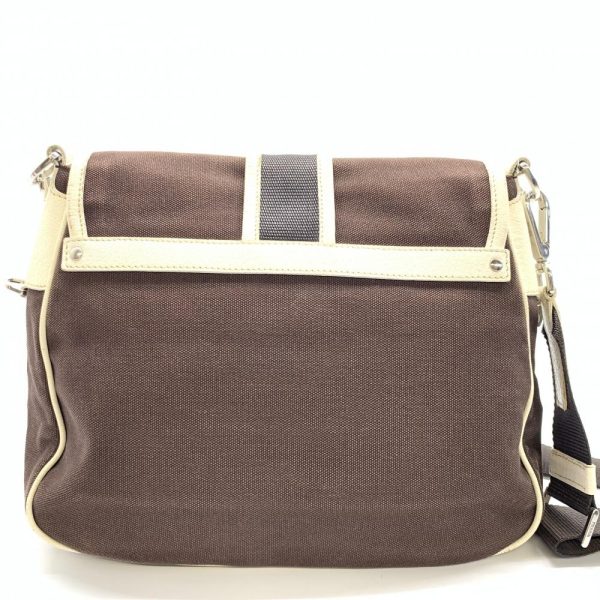 1240001035630 3 Prada Messenger Bag Shoulder Canvas Leather Brown White