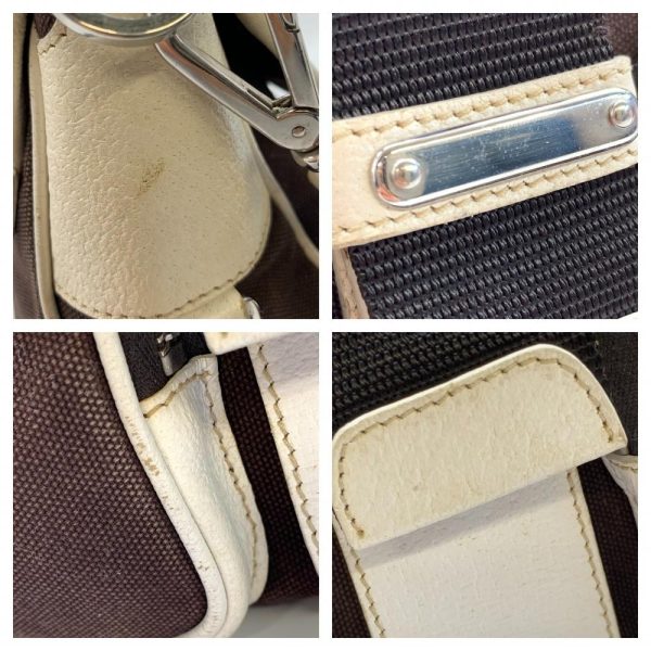 1240001035630 9 Prada Messenger Bag Shoulder Canvas Leather Brown White