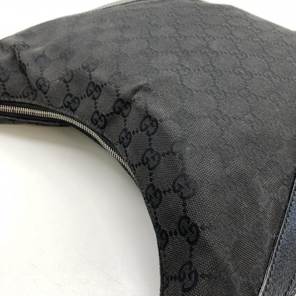 1240001035636 8 Gucci GG Canvas One Shoulder Bag Handbag Canvas Leather Black