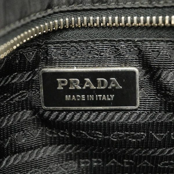 1240001035647 5 Prada Tote Bag Nylon Leather Hardware Black Silver