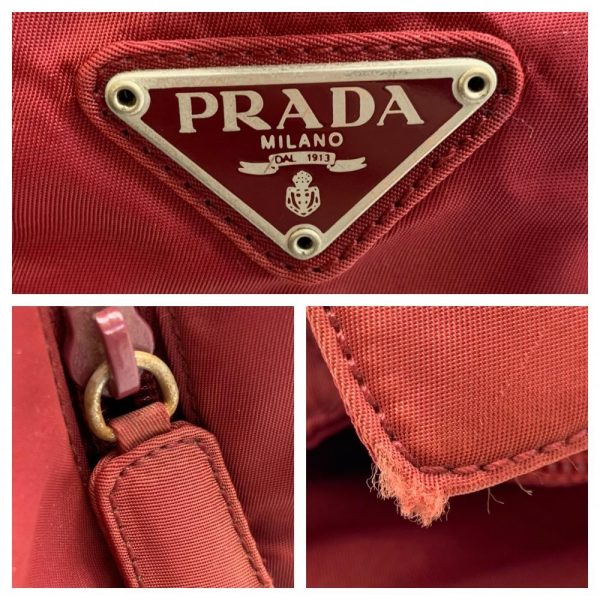 1240001035691 9 Prada Handbag Mini Tote Clear Handle Nylon Red