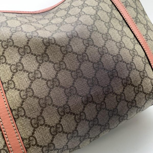 1240001035864 6 Gucci GG Supreme Tote Bag Handbag Shoulder PVC Leather Beige Dusty Pink