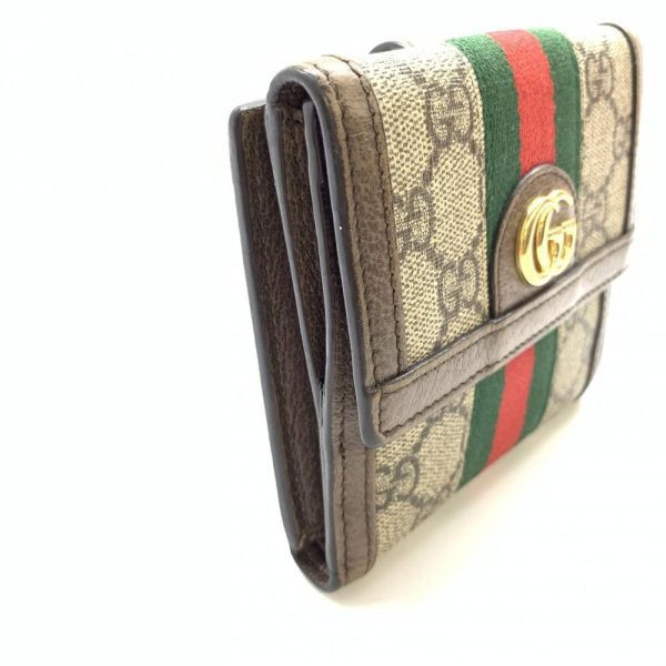 1240001036077 2 Gucci Ophidia GG Wallet GG Supreme Canvas Bifold Wallet Brown Beige