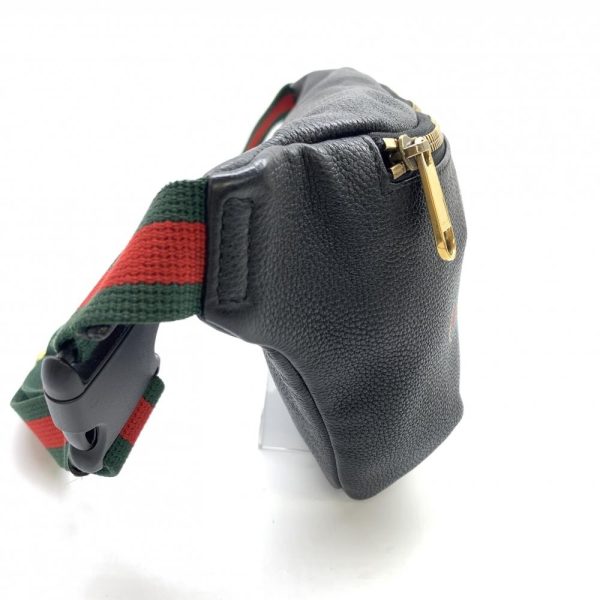 1240001036204 3 Gucci Sherry Line Body Bag Waist Bag Vintage Logo Leather Black Green Red