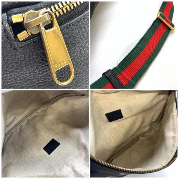 1240001036204 9 Gucci Sherry Line Body Bag Waist Bag Vintage Logo Leather Black Green Red