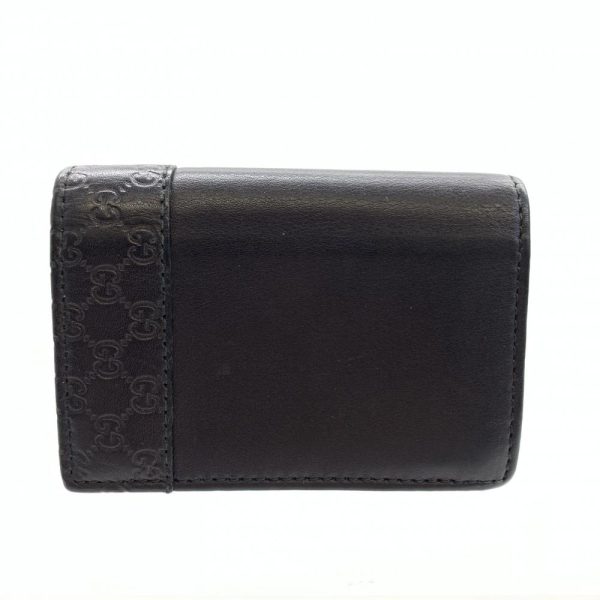 1240001036371 3 Gucci Guccisima Business Card Holder Card Case Bifold Leather Black