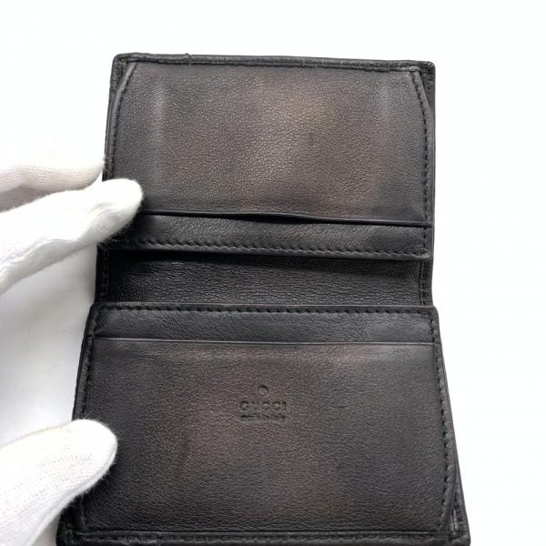 1240001036371 5 Gucci Guccisima Business Card Holder Card Case Bifold Leather Black