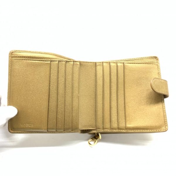 1240001036560 5 Loewe Bifold Wallet Compact Button Zipper Gold