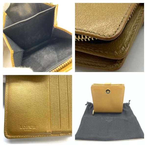 1240001036560 8 Loewe Bifold Wallet Compact Button Zipper Gold