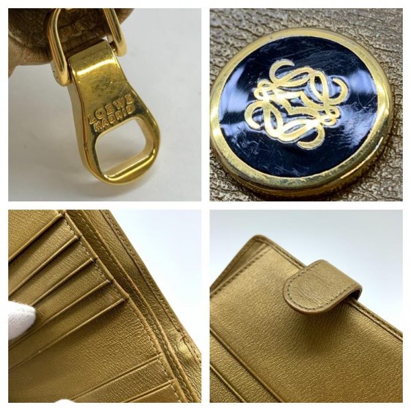 1240001036560 9 Loewe Bifold Wallet Compact Button Zipper Gold