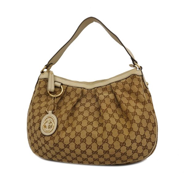 1240001036841 1 Gucci Shoulder Bag GG Canvas Brown Champagne