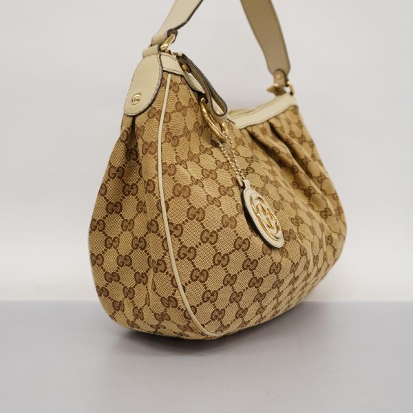 1240001036841 2 Gucci Shoulder Bag GG Canvas Brown Champagne