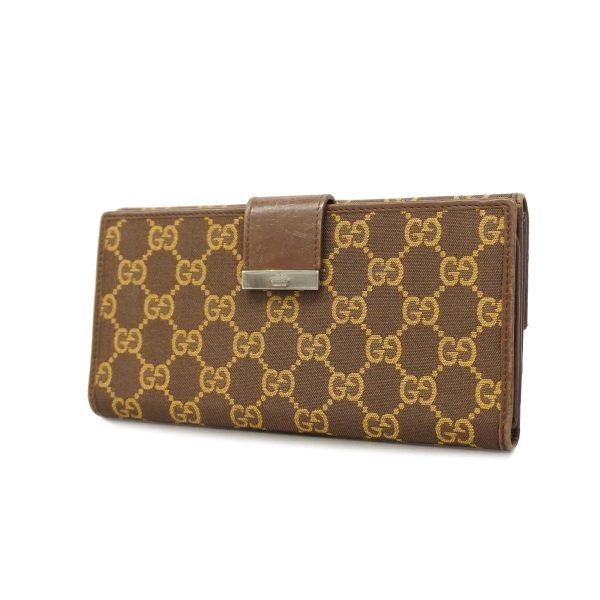 1240001036913 1 Gucci Tri fold Long Wallet Canvas Brown