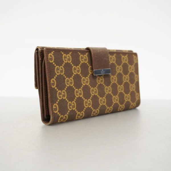 1240001036913 2 Gucci Tri fold Long Wallet Canvas Brown