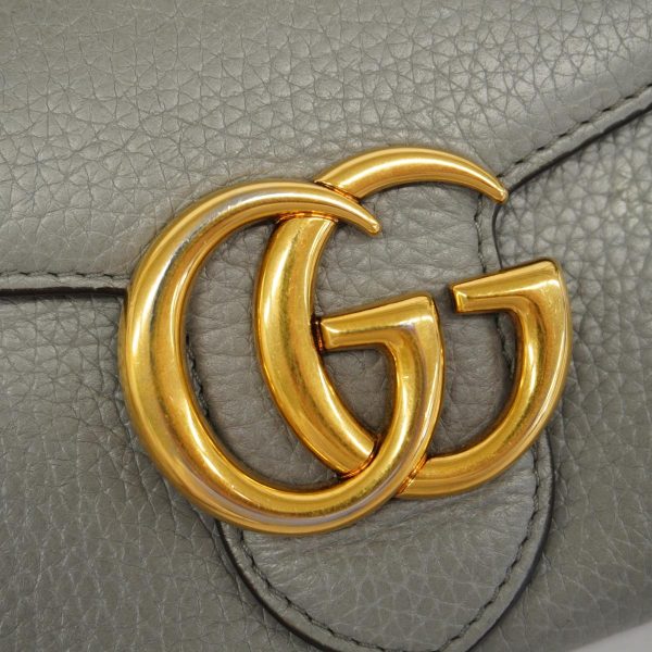 1240001036922 6 Gucci Long Wallet GG Marmont Gray Gold Hardware