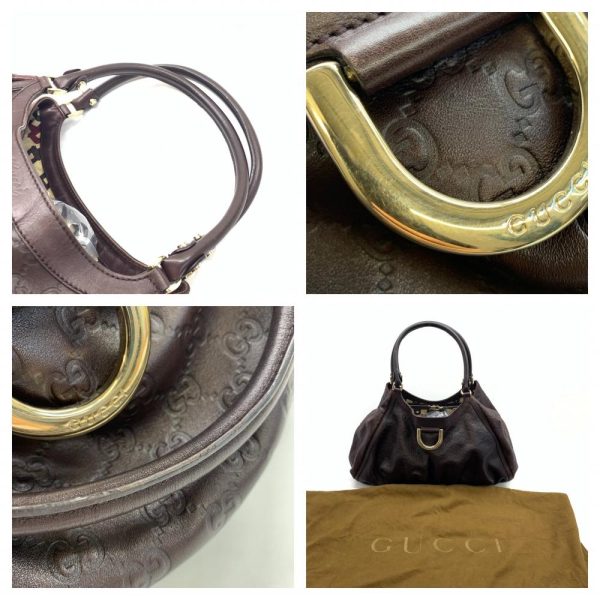 1240001036950 10 Gucci Abby Tote Bag Shoulder Bag Guccisima Leather Brown Dark Brown