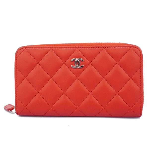 1240001036990 1 Chanel Long Wallet Matelasse Red Silver Hardware