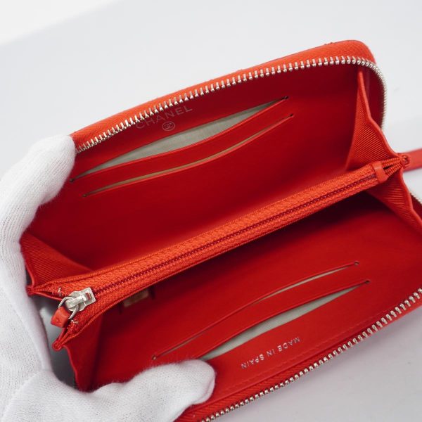 1240001036990 3 Chanel Long Wallet Matelasse Red Silver Hardware