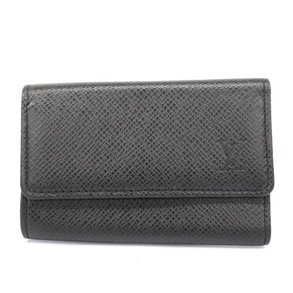 1240001037044 1 Louis Vuitton Key Case Taiga Multicle 6 Ardoise