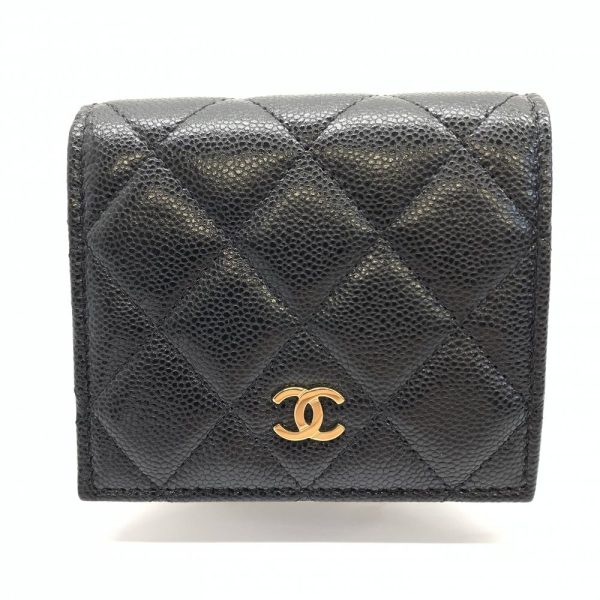 1240001037062 1 Chanel Timeless Classic Matelasse Caviar Skin Bifold Wallet Black