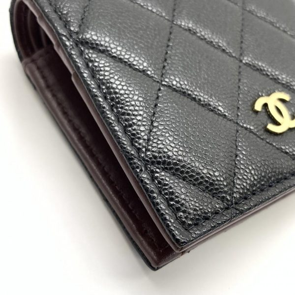 1240001037062 4 Chanel Timeless Classic Matelasse Caviar Skin Bifold Wallet Black