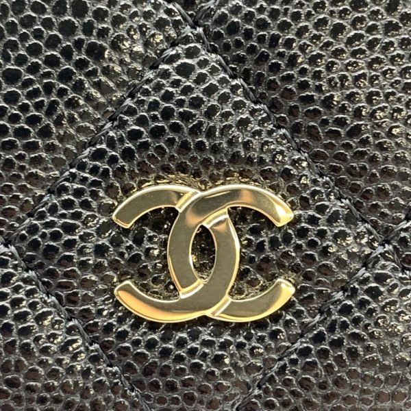 1240001037062 6 Chanel Timeless Classic Matelasse Caviar Skin Bifold Wallet Black