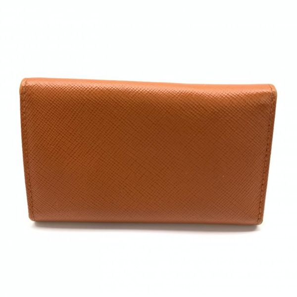 1240001037077 3 Prada Key Case 6 Rows Saffiano Leather Orange