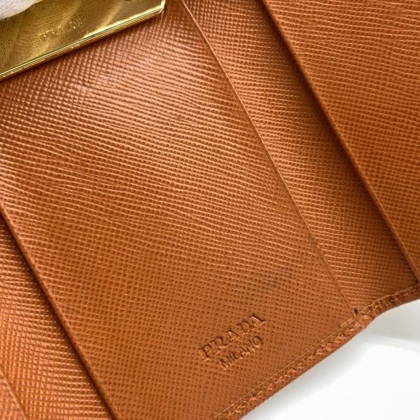 1240001037077 7 Prada Key Case 6 Rows Saffiano Leather Orange