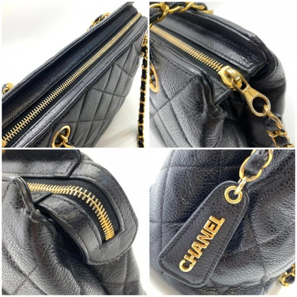 1240001037118 8 Chanel Caviar Skin Chain Tote Bag Vintage Black